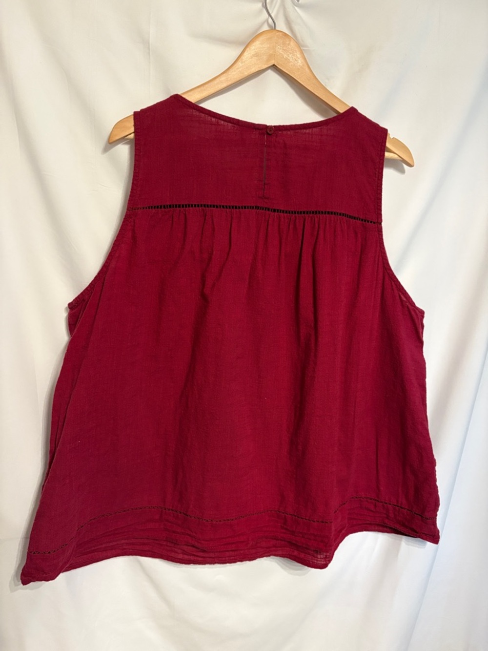 Old Navy Wine Red Sleeveless Babydoll Lagenlook Tank Top SZ XXL 100%Cotton. - Picture 5 of 10